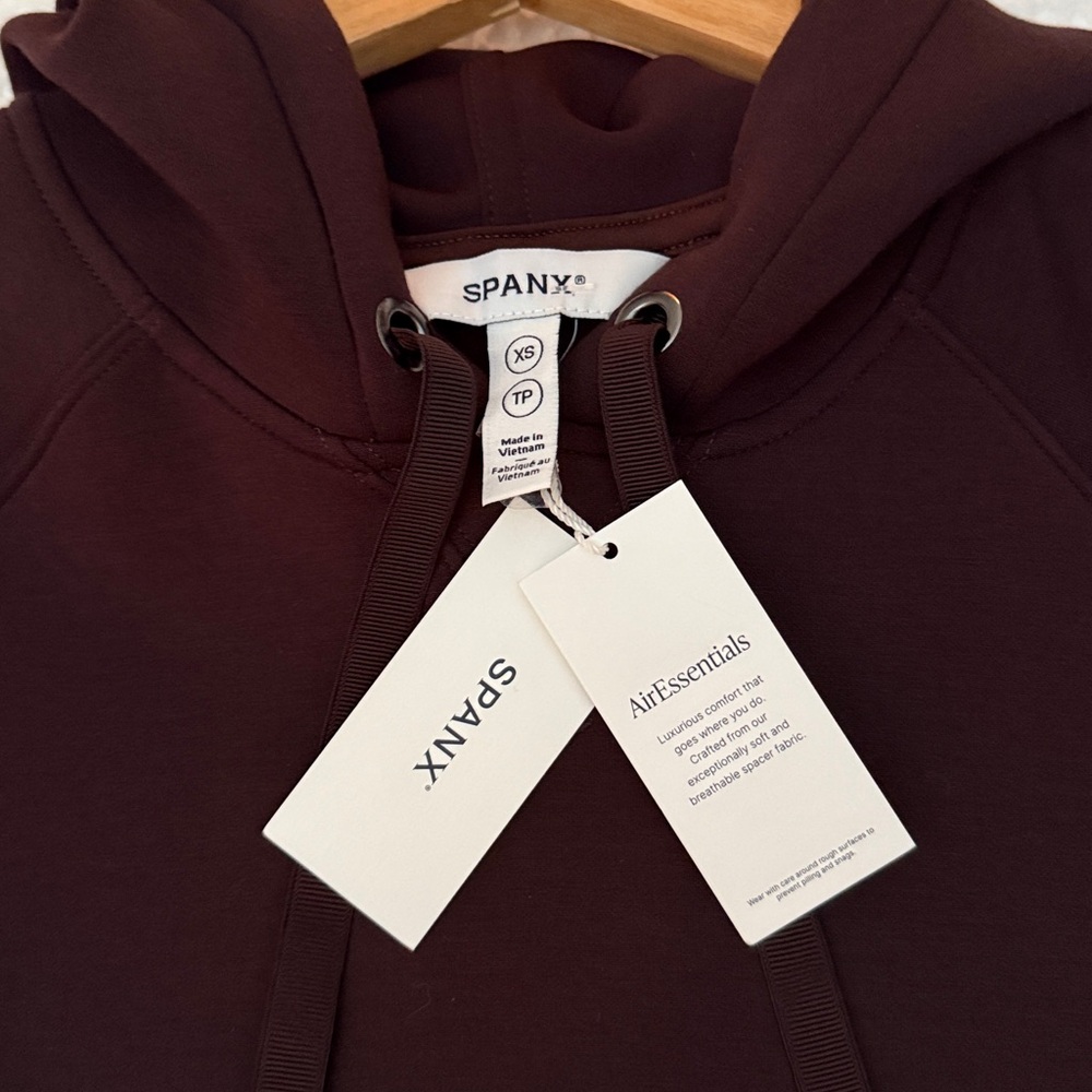 NWT SPANX Air Essentials Classic Hoodie Truffle Brown - Picture 2 of 14